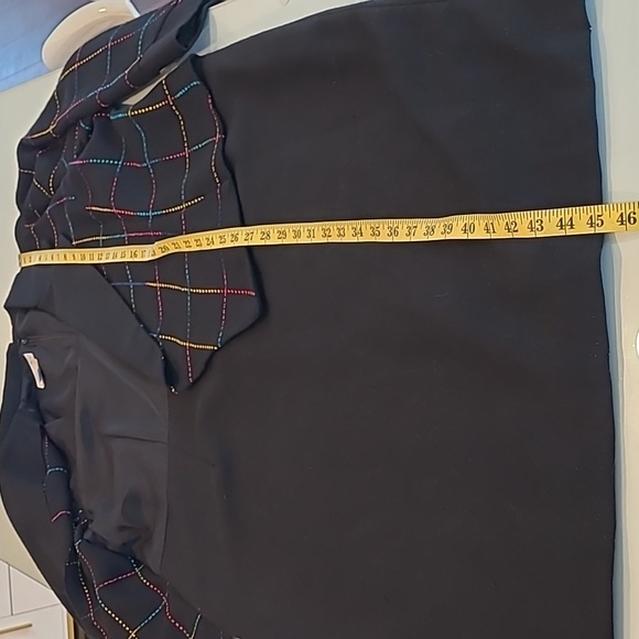 VTG SELINA Woolmarked Dress with Built in Multi-colored Patterned Blazer - Picture 9 of 17